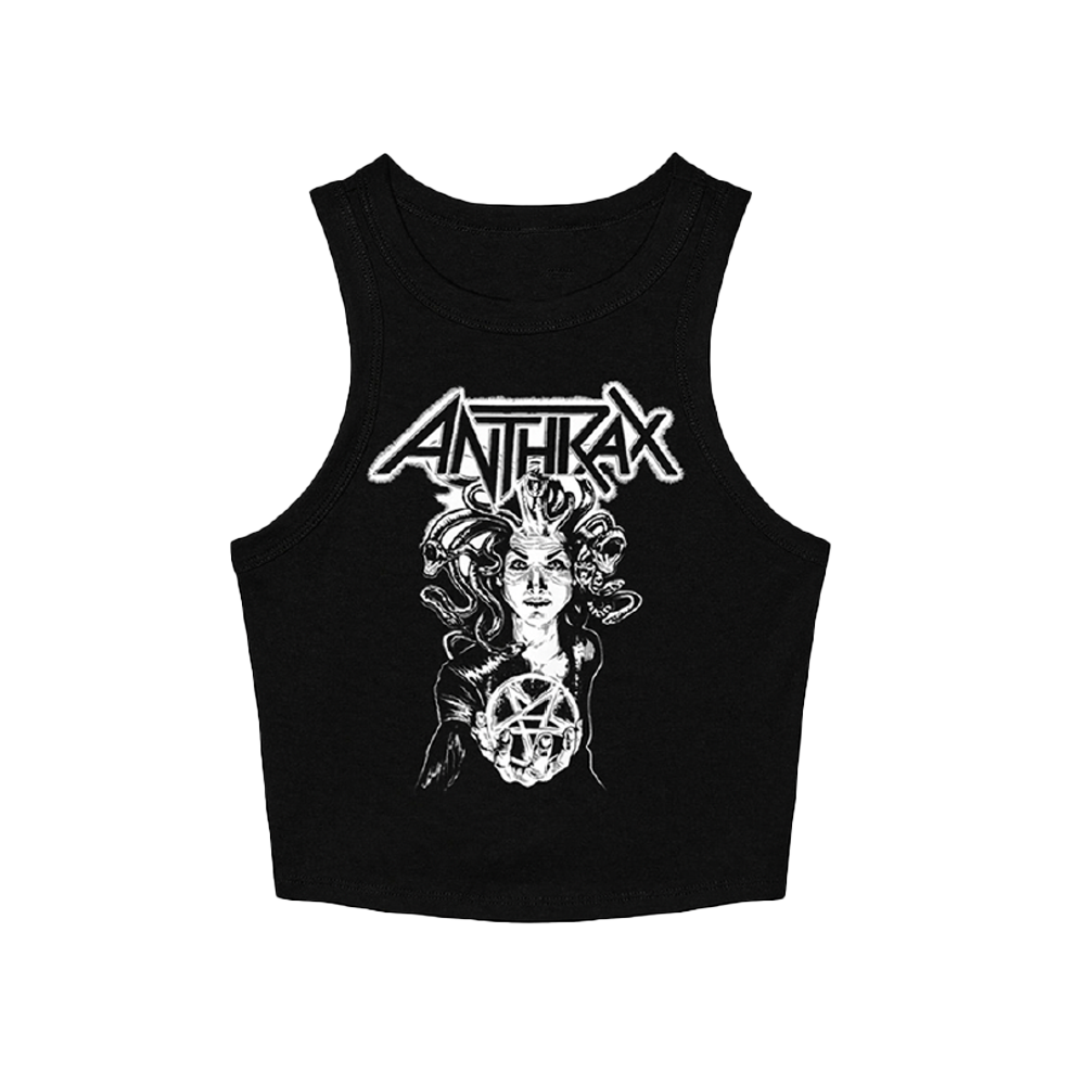 The black and white Disease Hand Drawn Tank, was inspired by Anthrax’s iconic Spreading the Disease album. This unique hand-drawn style artwork captures the fierce energy of the record.