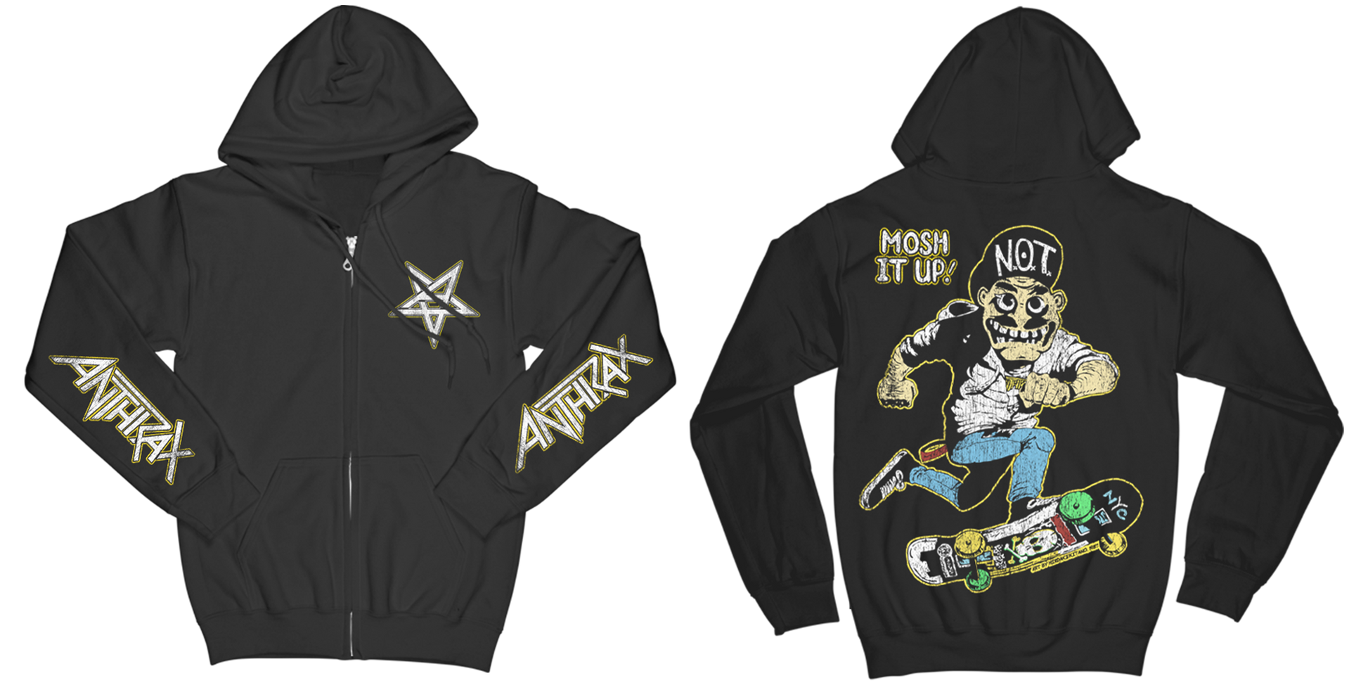 Official Anthrax Merchandise - Mosh It Up Skater Hoodie – Anthrax Official Anthrax Merchandise - Mosh It Up Skater Hoodie – Anthrax