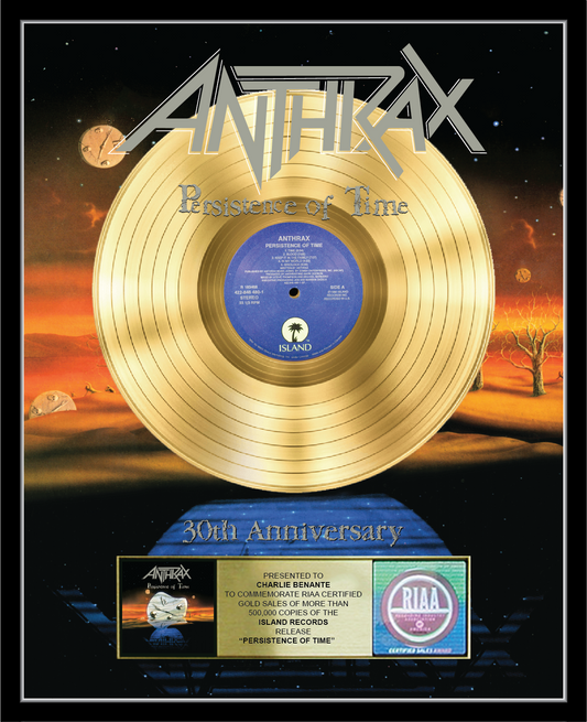 Anthrax Persistence of Time 30th Anniversary Vinyl Plaque